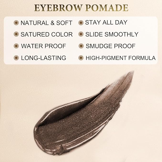 LAVONE Eyebrow Stamp Pencil Kit for Eyebrows Makeup, with Waterproof Eyebrow Pencil, Eyeliner, Eyebrow Pomade, and Dual-ended Eyebrow Brush - Dark Brunette