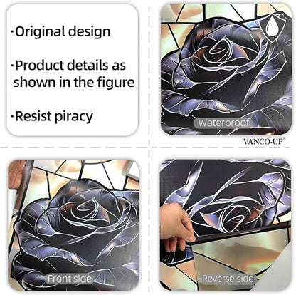 3D Wall Stickers DIY Flower Wall Decal Removable Waterproof Wall Art Decor for Bedroom Living Room Offices Home Decoration (Black Rose)