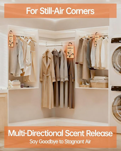 12 Packs Vanilla Potpourri Scented Sachets for Drawers and Closets，【Deodorizer for Stagnant Air】Odor Eliminator，hanging Paper Air Fresheners for Clothes Long Lasting