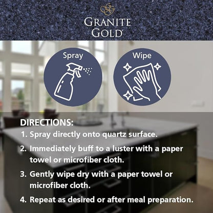 Granite Gold Clean and Shine Refill, Streak-Free Deep Cleaning and Polishing of Natural Stone and Quartz Surfaces, 64 Ounces