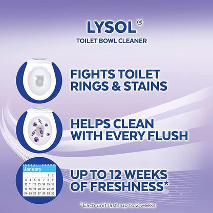 Lysol Automatic Toilet Bowl Cleaner, Lavender, (Pack of 4, 24 Count Total)