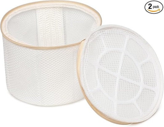 2 Pack Bra Laundry Bags for Washing Machine, Delicate Underwear Wash Bags with Anti-Deformation Structure & Fixed Friction Plates