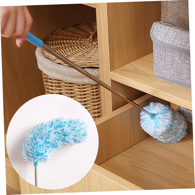 Extendable Microfiber Duster with Bendable Head Household Cleaning Tool for Dusting Blinds Furniture and Windows Material for Long Term Use
