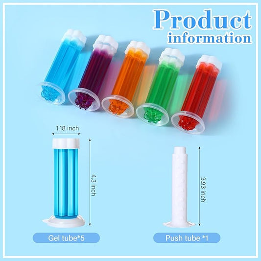5 Pcs Flower Toilet Gels 70 Count 5 Kinds Stamp Bowl Gel Scent Toilet Stain Removal Cleaner Air Freshener Flower Stamps Pack for Bathtubs Bathroom (Classic Color)