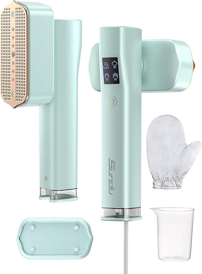 Steamer for Clothes,Sundu Portable 2-in-1 Travel Steamer&Iron,15s Fast Heat-up,100ml Water Tank,Ironing Gloves,25 Min Powerful Continuous Steam,1200W&4 Modes Light Steam Iron for Travel&Home(Green）