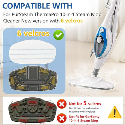 LINNIW 8 Pack Replacement Steam Mop Pads Compatible for PurSteam ThermaPro 10-in-1