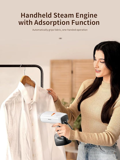 Reemix Vacuum Steamer for Clothes, 4500Pa Suction Handheld Clothes Steamer with 3 Adjustable Suction/Steam Levels, LED Display, 440ML Detachable Tank for More Clothes