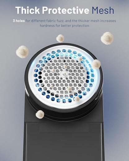 BEAUTURAL Fabric Shaver, Rechargeable Lint Remover, Electric Portable Sweater Defuzzer with 3 Speeds, 6 Leaf Blades, Digital LED Display, Remove Pilling for Clothes, Furniture, Sweater, Couch, Blanket