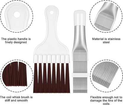 Boao Air Conditioner Condenser Fin Comb, Fin Cleaning Brush Air Conditioner Coil Cleaner Refrigerator Coil Cleaning Whisk Brush Evaporator Radiator Repair Tool(4 Pieces)