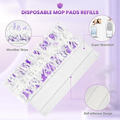 30 Pack Disposable Moping Pads Refills for Power Mop™ Multi-Surface Mop and for PowerMop™ Wood Mop, Replacement Mop Pads for Floor Cleaning