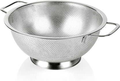 Gulex Colander Stainless Steel 5-Quart, Strainer for Kitchen Food, Dishwasher Safe