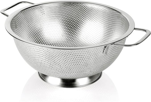 Gulex Colander Stainless Steel 5-Quart, Strainer for Kitchen Food, Dishwasher Safe