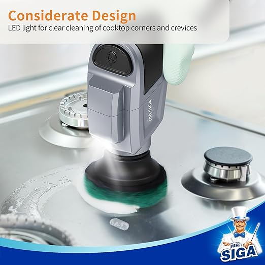 MR.SIGA Heavy Duty Pad Refills for Electric Spin Scrubber, Diameter 2.6in/6.5cm, 10 Pack