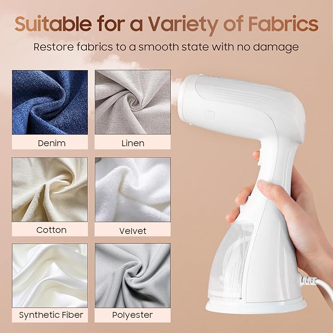 Small Handheld Steamer Iron for Clothes - 1350W Portable Clothes Steamer, Removes Wrinkle with Heat-Resistant & Strong Steam for Different Fabrics, Suit for Home/Office/Travel