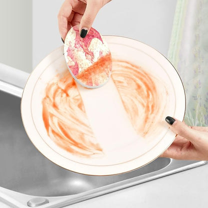 Dragon Kitchen Scrub Sponges, Pop-up Kitchen Cleaning Sponges Reusable Dish Washing Sponges for Bathroom Household Cleaning 3 Pack - Non Scratch Scrubber
