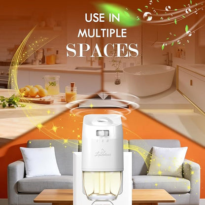 Plug In Air Freshener Starter Kit for Home, 12 Refills + 1 Warmer, Hawaiian, Jasmine & Fresh Cotton Scents for Bathroom & Office, Compatible with Air Wick & Glade, Not Include Glade Plus