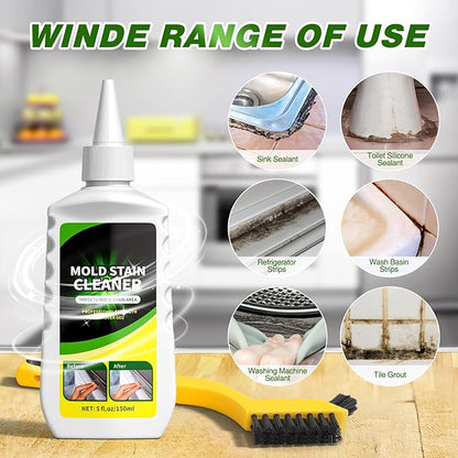 Home Remover Gel, 2 Pack Washing Machine Cleaner Stain Remover Gel for Front Loader Washing Machine Seal with Brush and Towel for Bathroom, Refrigerator Sealant, Wall, Tile Grout
