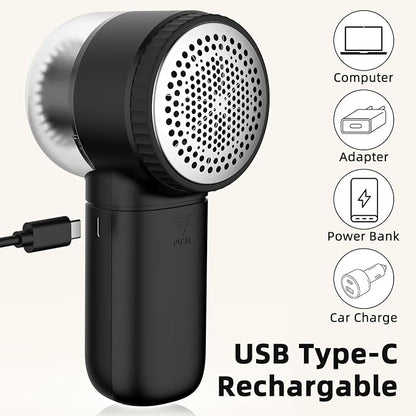 Fabric Shaver Electric Lint Remover Rechargeable Sweater Shaver Dual Protection Removable Bin Easy Remove Fuzz Lint Pills Bobbles ETRR001