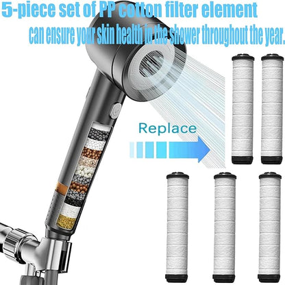 Shower Filter for Handheld Shower Head, Set of 5 Upgraded version Multi-Storey Replacement Filters for Hard Water Remove Chlorine and Harmful Substances,Make Bathing Healthier.