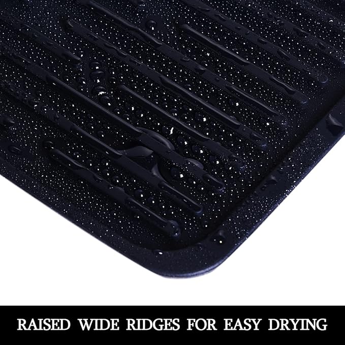 Small Dish Drying Mat, Silicone Dish Mats for Kitchen Countertop, 11.5"x9.1", for Rack Over the Sink, Pots, Pans, Glassware, Silverware, Stemware, Car Center Cap, Dishwasher safe, Reusable