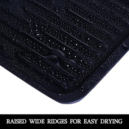 Small Dish Drying Mat, Silicone Dish Mats for Kitchen Countertop, 11.5"x9.1", for Rack Over the Sink, Pots, Pans, Glassware, Silverware, Stemware, Car Center Cap, Dishwasher safe, Reusable