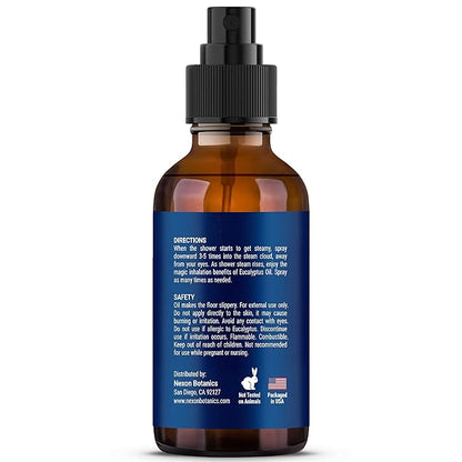 Eucalyptus Shower Steamer Spray 2 fl oz – Aromatherapy Shower Mist with Essential Oils – Eucalyptus Steam Spray for Sauna, Spa, Bathroom & Room – Nexon Botanics
