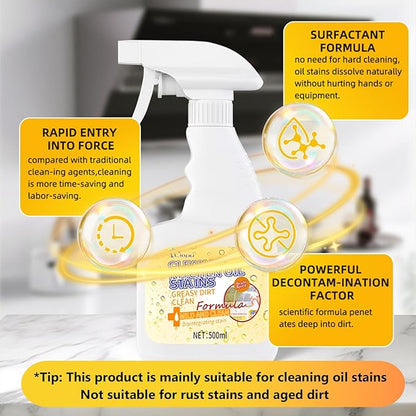2Pcs All Purpose Cleaner, Remove Stains Cleaning Spray, Lemon Breeze Scent Multipurpose Heavy Duty Degreaser, Kitchen Cleaning Supplies Removes Oil Stains On Microwave & Oven & Stove Top