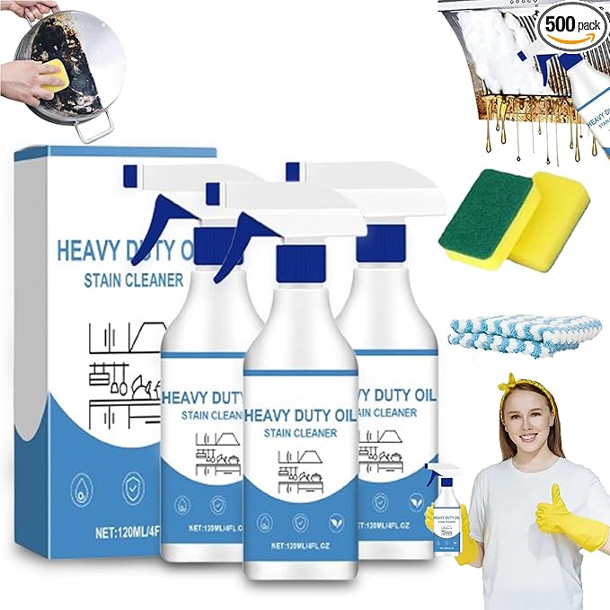 RJDJ Heavy Duty Kitchen Degreaser & Cleaner Spray, Degreaser Cleaner Heavy Duty, Kitchen Cleaner Spray, All-Purpose Cleaners, Cleaning Spray for Kitchen, Oven, Grill, Cleaners Household, 120ml (3)