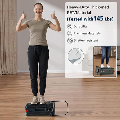Transparent Mop and Bucket Set with Separate Dirty & Clean Water, 65" Flat Mop for Floor Cleaning, 4 Machine Washable Microfiber Pads for Wood Tile-Black