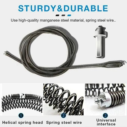 2X Spring Pipe Dredging Tools Drain Cleaner Sewer Sinks Basin Pipeline Clogged Remover Bathroom Toilet Cleaning Tools