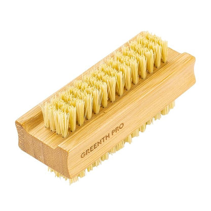 Bamboo Nail Brush，2PCS Two-side Firm Nature Wooden Sisal Scrub Brush for Toes and Nails,Cleaning Nail Brush
