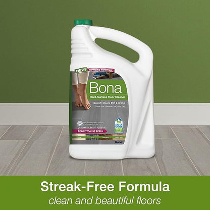 Bona Hard-Surface Floor Cleaner Refill, for Stone Tile Laminate and Vinyl LVT/LVP, 4 pack
