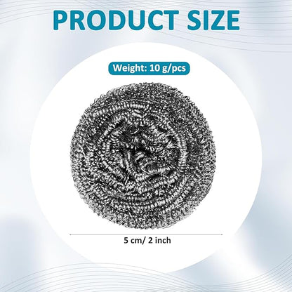 200 Pcs Stainless Steel Wool Scrubber Bulk Steel Wool Sponges Pack Metal Dishwashing Wire Scouring Pads Heavy Duty Clean Dish Pot Pan and Oven for Cleaning Kitchen Bathrooms and More