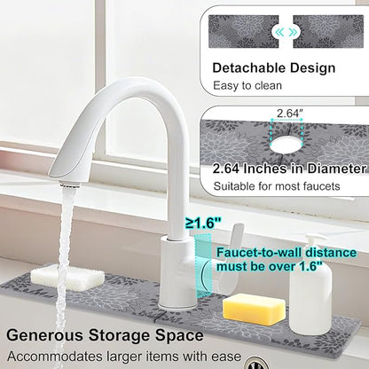 3 PCS Large Stone Dish Drying Mat for Kitchen Counter, Quick Dry Stone Dishes Mats Cup Coasters, Sink Faucet Mat, Water Absorbing Diatomaceous Earth Drying Pad for Countertop Tableware, Bottles