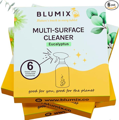 Multi-Surface Cleaner Refill Tablets – 6 Count | Eucalyptus Scent | Eco-Friendly, Biodegradable, Plastic-Free Cleaning Refills for Spray Bottles – All-Purpose Household Use (Eucalyptus)