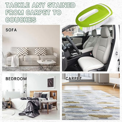 Carpet and Upholstery Cleaning Brush, Stiff Bristle Carpet Detailing Scrubber Brush, Multi-Functional Car Detailing Scrub Brushes, Cleaning Brushes for Car and Home Couch Floor Mats (Green)