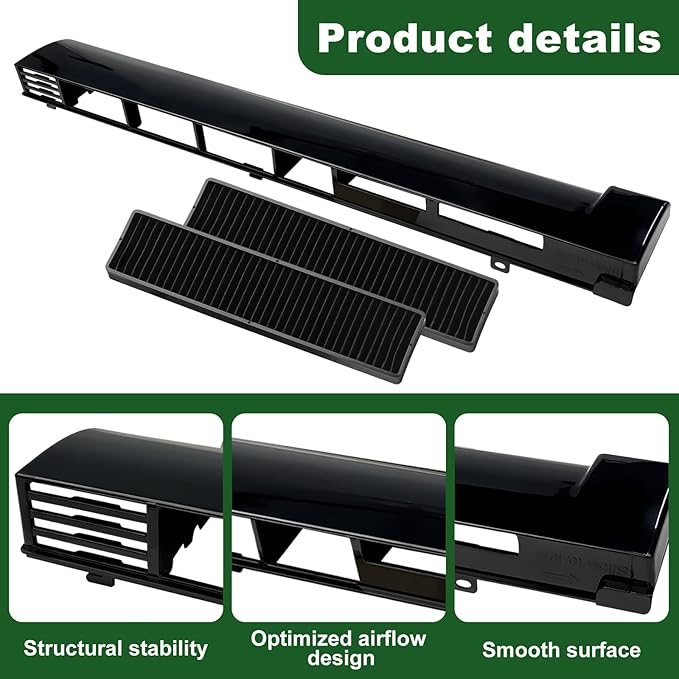 MDX61912701 Microwave Oven Top Vent Grille with 2 Pack 5230W1A003A Microwave Filter for LG Microwaves AP5202555, 2119394, AH3535252, EA3535252, LMV2031ST, LMH2016ST, LMHM2237B