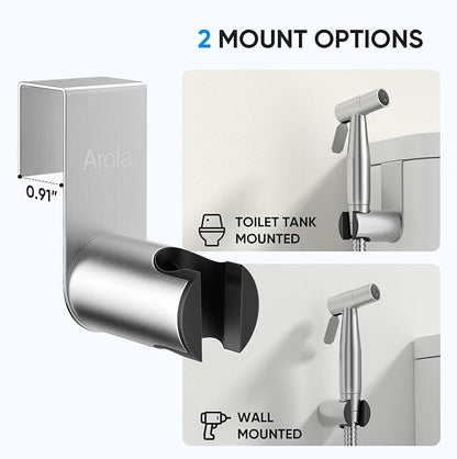 Arofa Handheld Bidet Sprayer for Toilet - 2 Pack Bidets Faucet for Existing Toilets Cloth Diaper Jet Sprayer, Stainless Steel Muslim Shower with Bidet Hose for Feminine Wash