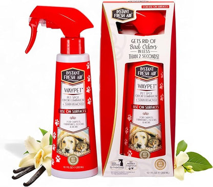 Waypet Pet Urine Enzyme Cleaner, Odor Eliminator & Stain Remover - Neutralizes Odors Fast & Cleans Stains from Cats & Dogs - Use on Carpet, Furniture, Floors - 10.1 Fl Oz