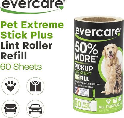 Evercare Pet Hair Lint Roller Refill 60 Layers (30.1 ftx4)