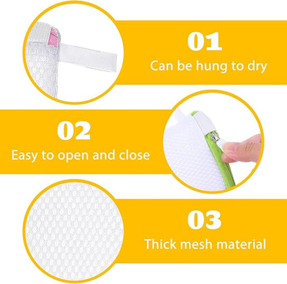 6 Pcs Small Mesh Laundry Bag Lingerie Bags for Washing Delicates for Delicates Washing Machine Underwear Washings Bag Small Foldable Wash Bags for Home Travel White 3.9 x 4.3 Inch