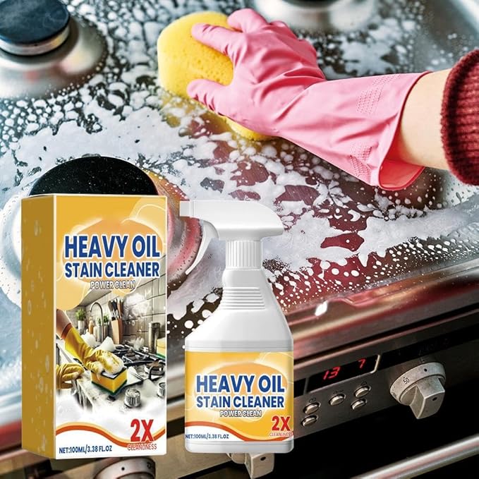 Heavy Duty Degreaser Cleaner Spray, Powerful Clean Kitchen Oil Stains Spray, All Purpose Kitchen Heavy Oil Cleaning Agent, Oil Enemy Foaming Cleaner, for Countertops, Ovens, and Appliances