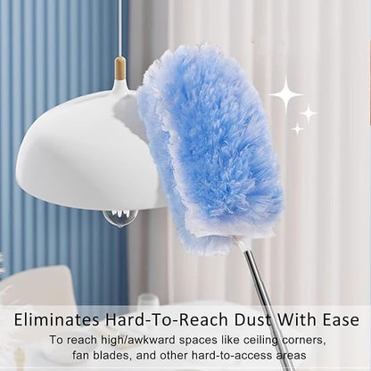 30 Count Duster Refills with Extension Pole, 360 Degree Disposable Dusters Refill Kit Compatible with Swiffer, 3.6FT Extendable Dusters for Cleaning Furniture, Blinds, Ceiling Fans, Walls