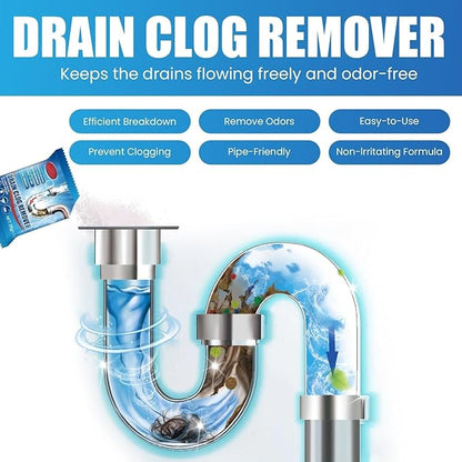 Drain Clog Remover 6 Packs Fast Acting Drain Cleaner Powders for Kitchen Sink Bathroom Shower Bathtub Powerful Pipe Unclogger Clears Hair Grease Safe for Pipes 2025