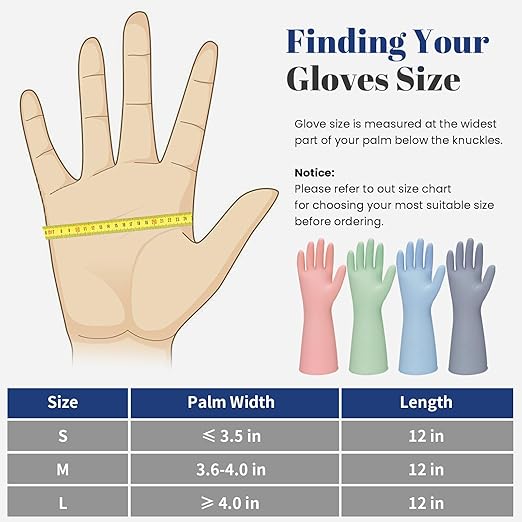 Rubber Kitchen Dishwashing Gloves - 3 Pairs Reusable Household Cleaning Gloves, Flexible and Durable & Non-slip Cleaning Gloves, Great for Kitchen, Bathroom, Laundry (Medium, Pink+Blue+Grey)