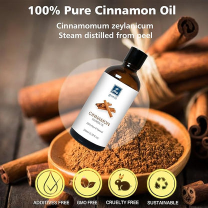 GM Gumili Cinnamon Essential Oil, 100% Pure Undiluted Cinnamon Oil for Diffuser, Massage - 100ml/3.38 oz