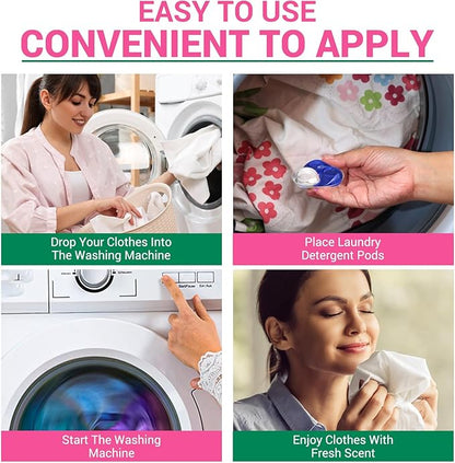 WBM Laundry Detergent Pods - Ultra-Concentrated, Hypoallergenic, Stain-Fighting, Evergreen Scent, 32-Pack, Recyclable Packaging for Eco-Friendly Cleaning