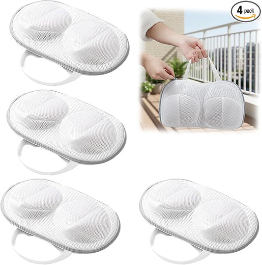 4 Pack Bra Washing Bags,Delicate Lingerie Protector for Washing Machine, Mesh Laundry Bags for Bras,Be Suitable For Socks, Underwear, Gentle Wash And Durable Fabric