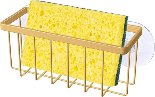 SHFKS Sponge Holder for Kitchen Sink,Gold Sponge Holder,Kitchen Sink Caddy (Gold)