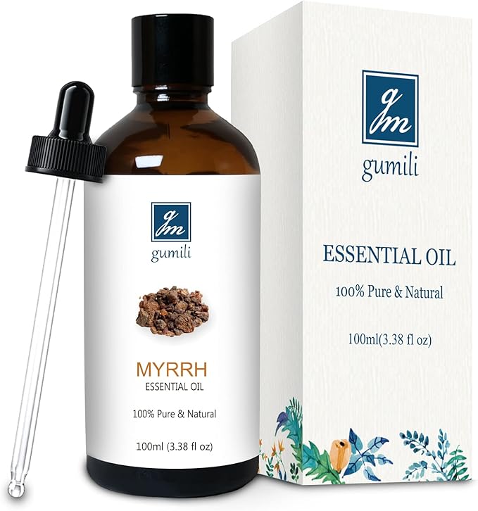 GM Gumili Myrrh Essential Oil, 100% Pure Myrrh Oil for Skin Care, Home Oil Diffuser, Homemade Recipes - 100ml